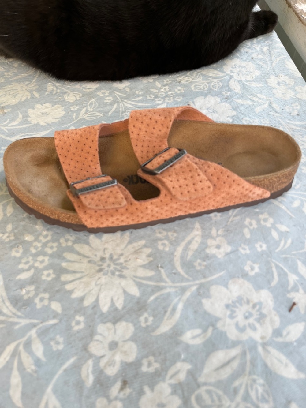 Birkenstock Arizona burnt orange suede embossed sandals - Picture 11 of 13